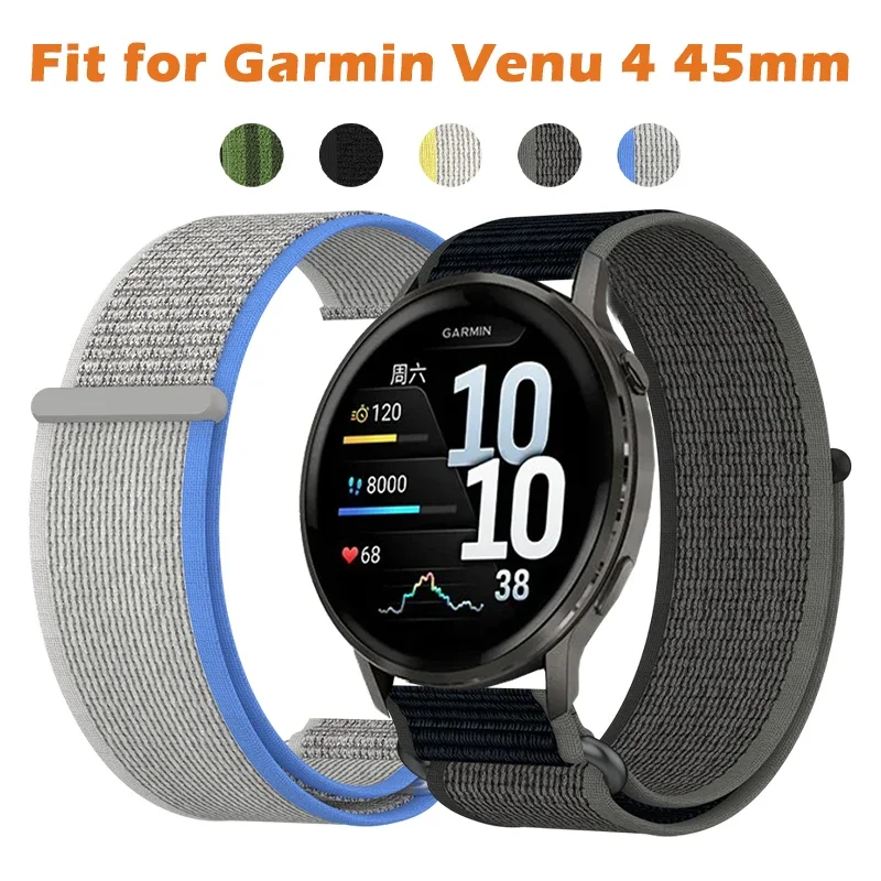

Нейлоновый браслет для Garmin Venu 4, 45 мм, мягкий удобный сменный браслет для Venu4/Venu3/Forerunner 265/255/570, 47 мм