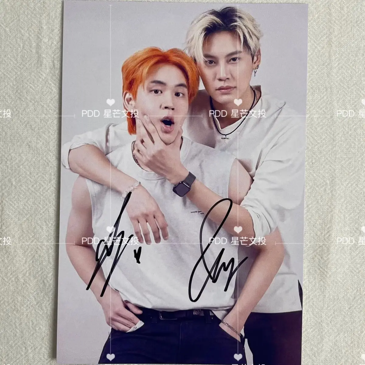 Thai Drama Love Between Us Bounprem Signature Photo 6Inch Not Printing Handwritten Collection Photo Picture