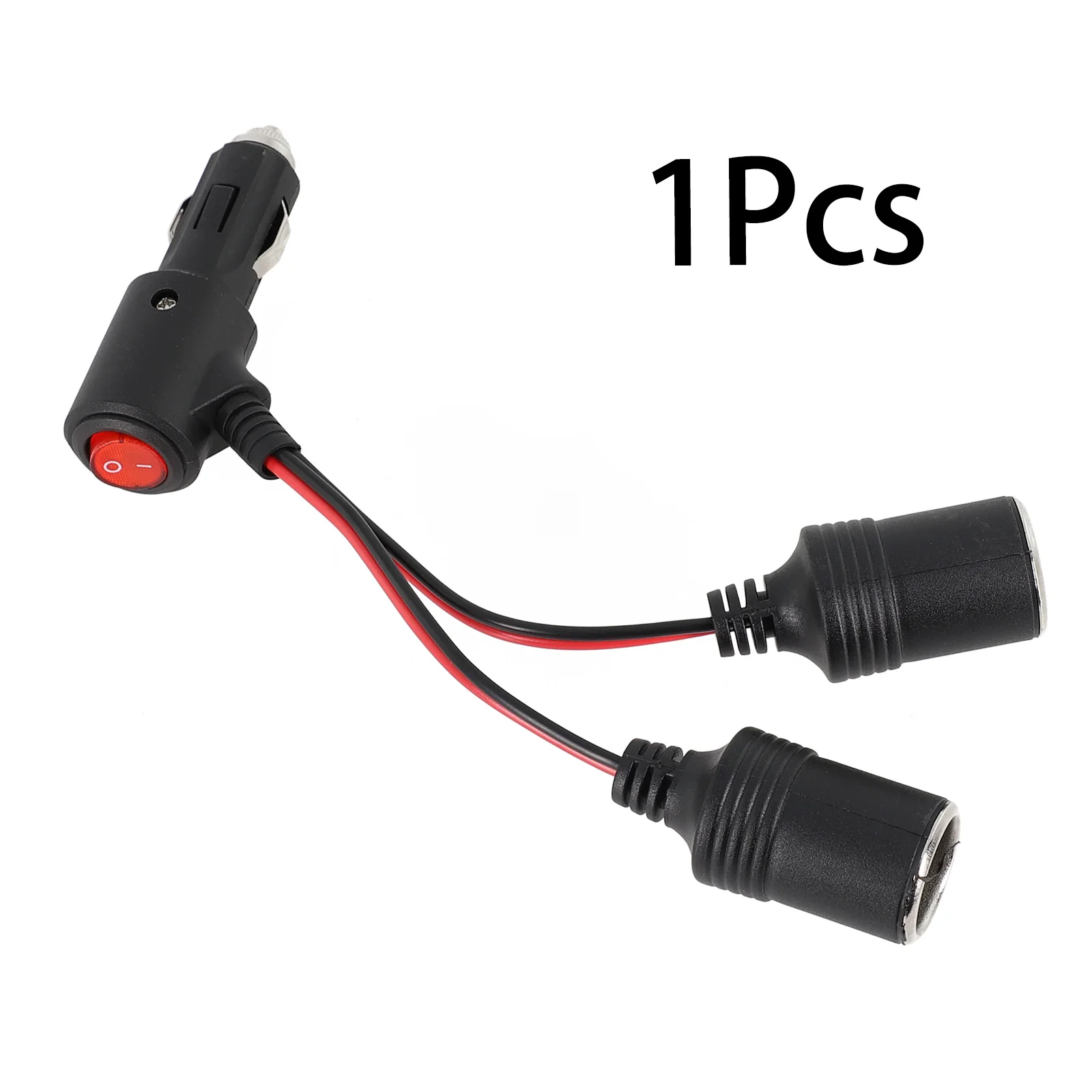 

12/24V 2-In-1 Car Power Adapter Splitter Adapter With On Off Switch 1 Male To 2 Female Sockets Y Splitter Car Accessories