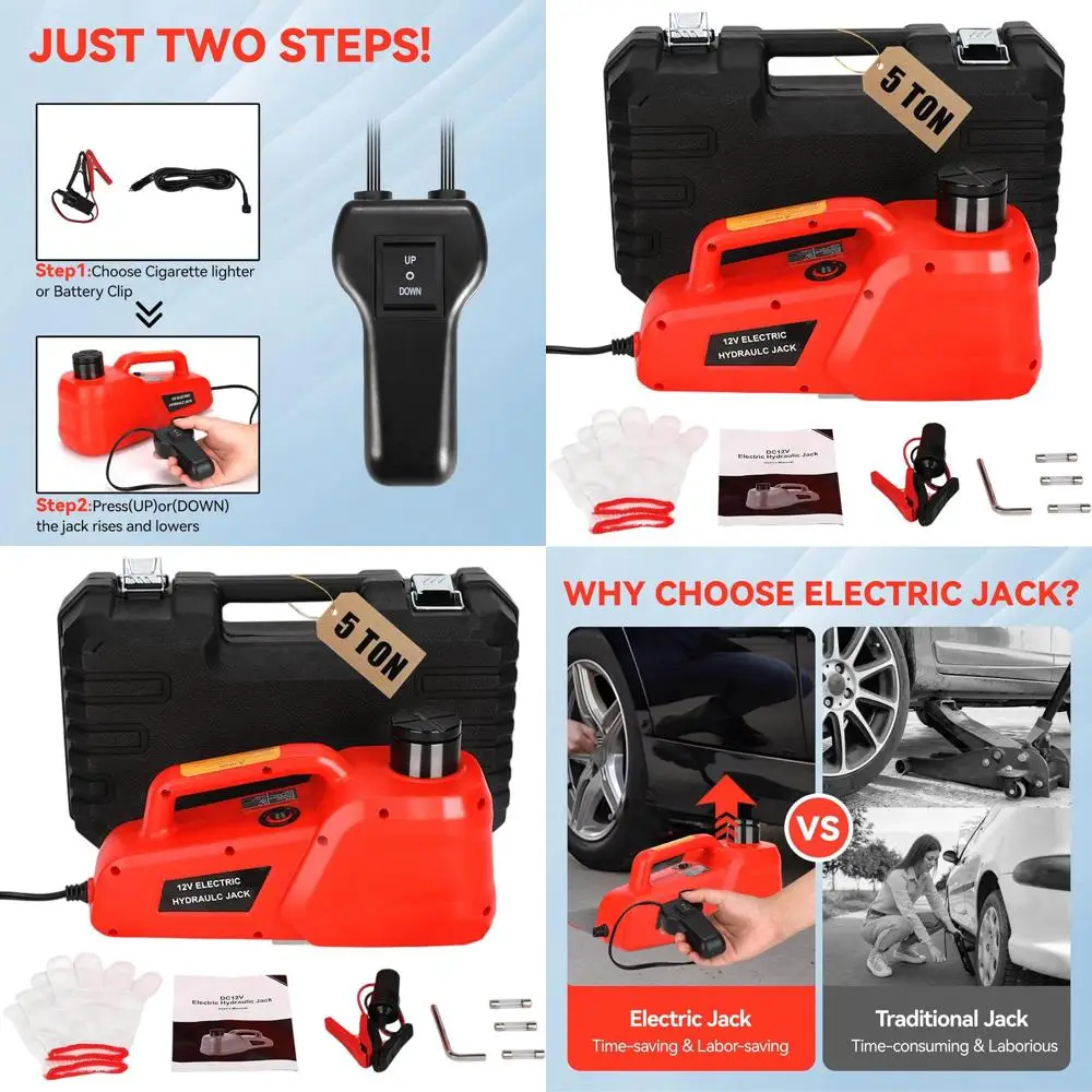 

12V 5-Ton Portable Hydraulic Car Jack for Sedans, SUVs, MPVs, and Trucks - Ideal for Tire Changes and Repairs