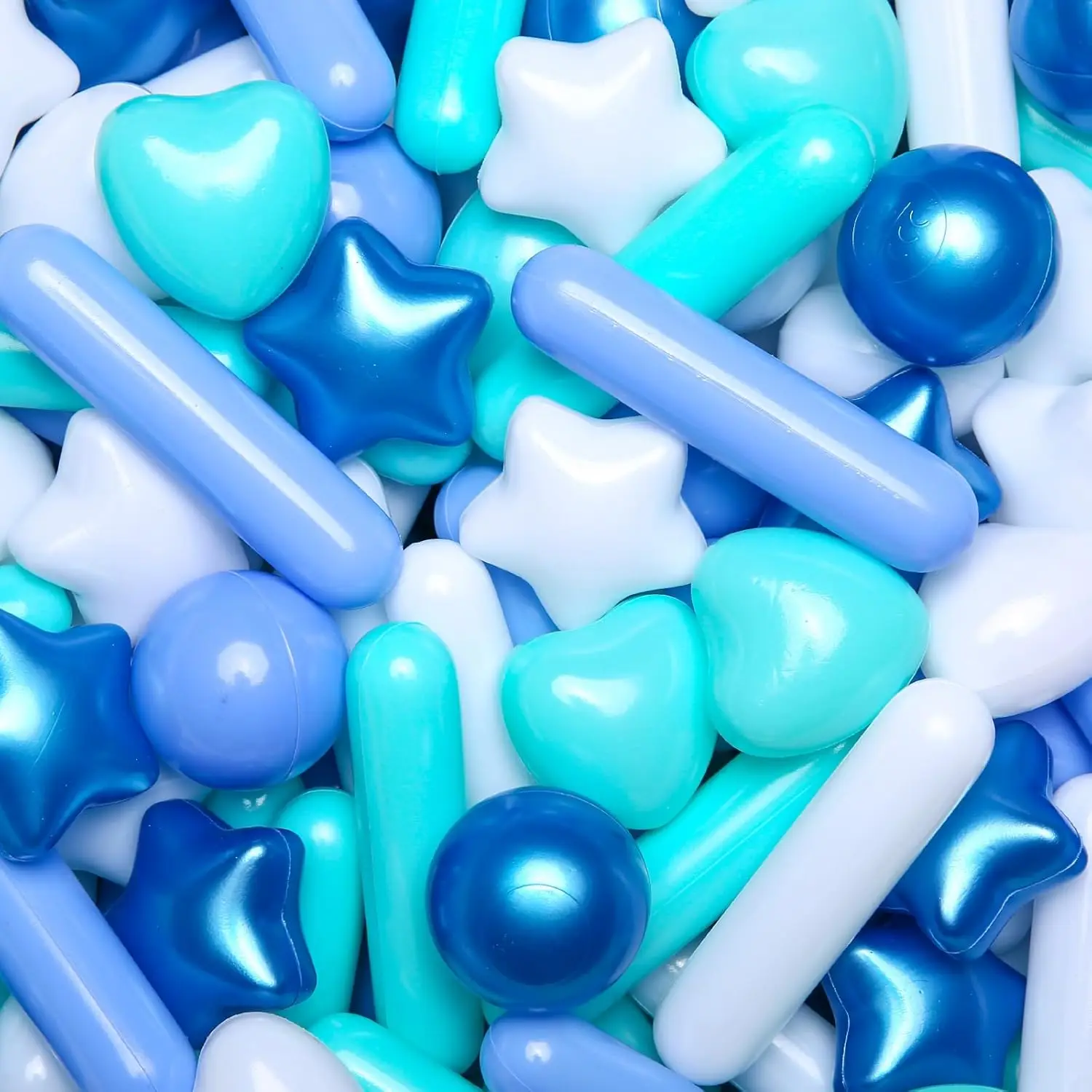 200 pçs bola pit bolas estrelas corações tiras, bolas azuis para bolinhas, piscina das crianças brinquedos de água para piscina do bebê, jogar bolas de brinquedo