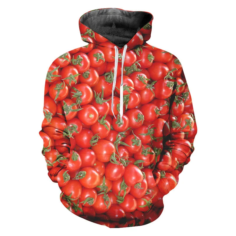 New 3D Fruits Foods Printing Hoodies For Men Watermelon Graphic Hooded Sweatshirts Children Fashion Funny Pullovers Y2k Clothing