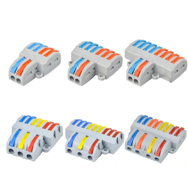 1/5pcs Kabel Connectoren Mini Universele Compact Dirigent Push-In Terminal Blok Quick Lente Splicing Draad Voor Thuis