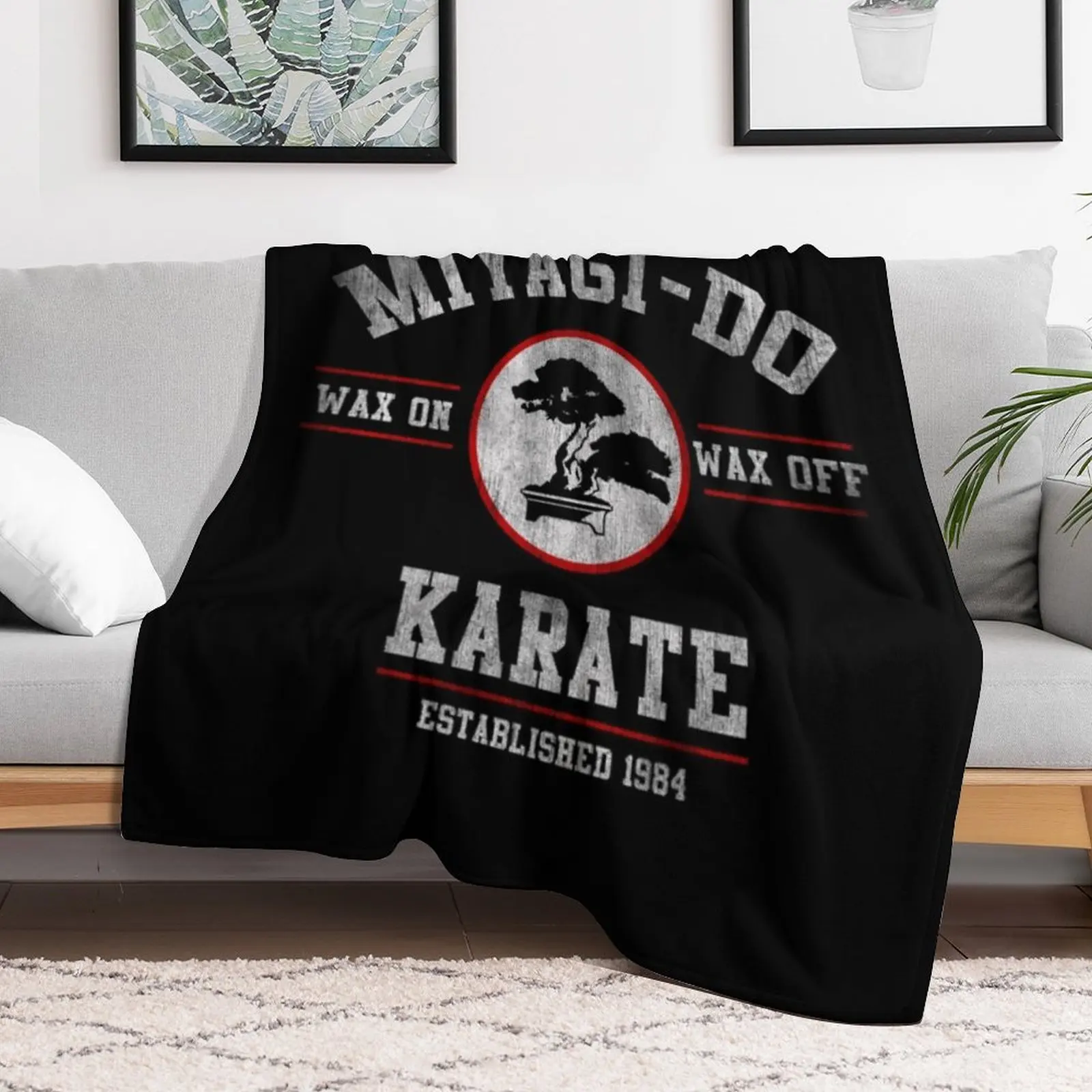 Karate Kid T-ShirtMiyagi Do Karate Kid Wax On Wax Off Throw Blanket Cute Plaid Sofa Quilt Blankets