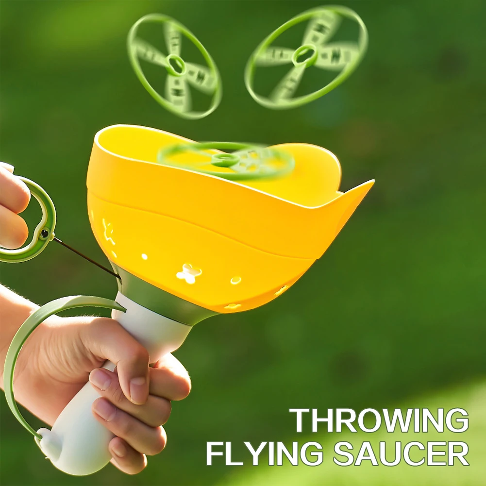 ของเล่น Flying Discs Launcher กลางแจ้งเล่นในร่มครอบครัวเด็ก Interactive ของเล่นนอกสนามหญ้าเกมของขวัญวันเกิด