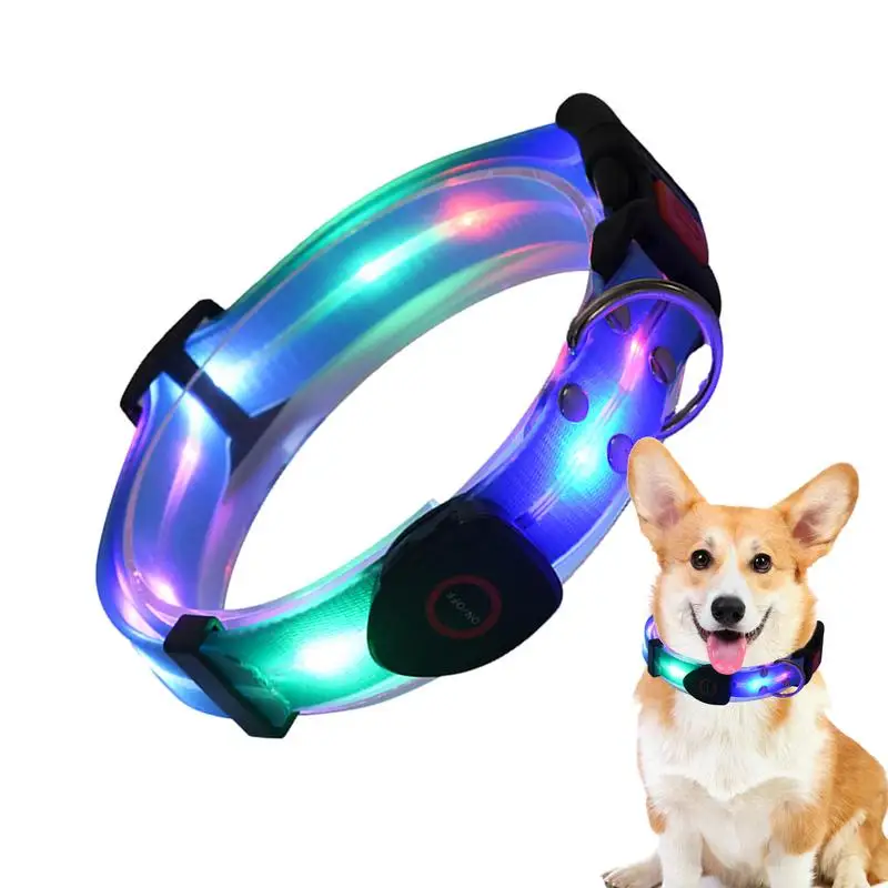 Dog Led Light Collar Rechargeable Waterproof Led Lighted Adjustable Pet Collar Adjustable And Weather Proof Dog Collar