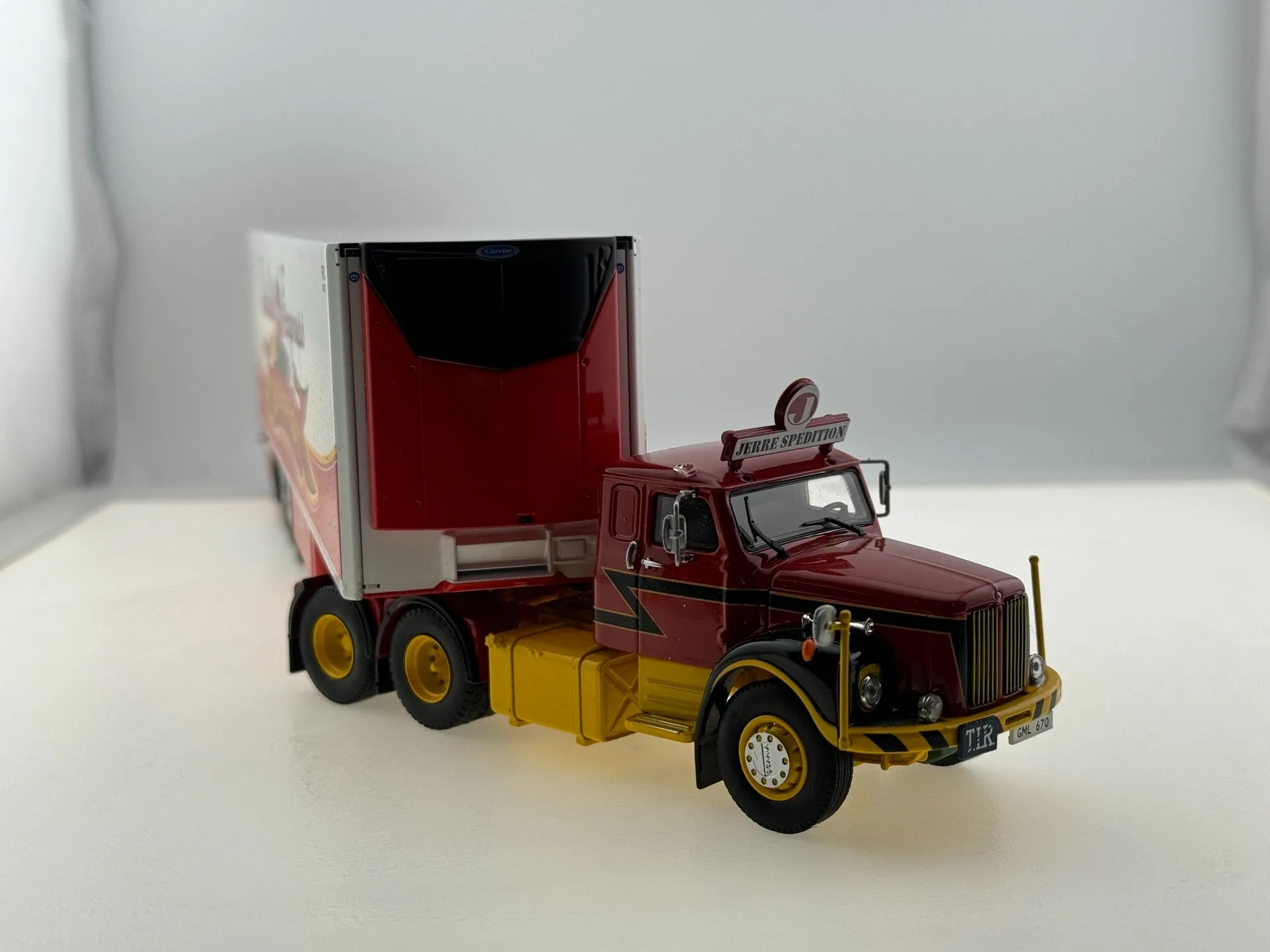 Tekno – camion conteneur moulé sous pression, échelle 1/50, modèle de voiture en résine, jouet à collectionner, cadeau, affichage Souvenir, ornement