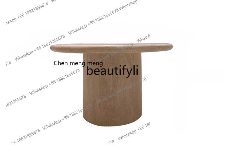 

INS Designer Natural Cave Stone Dining Table Nordic French Style Marble Modern High-Grade round Dining Table