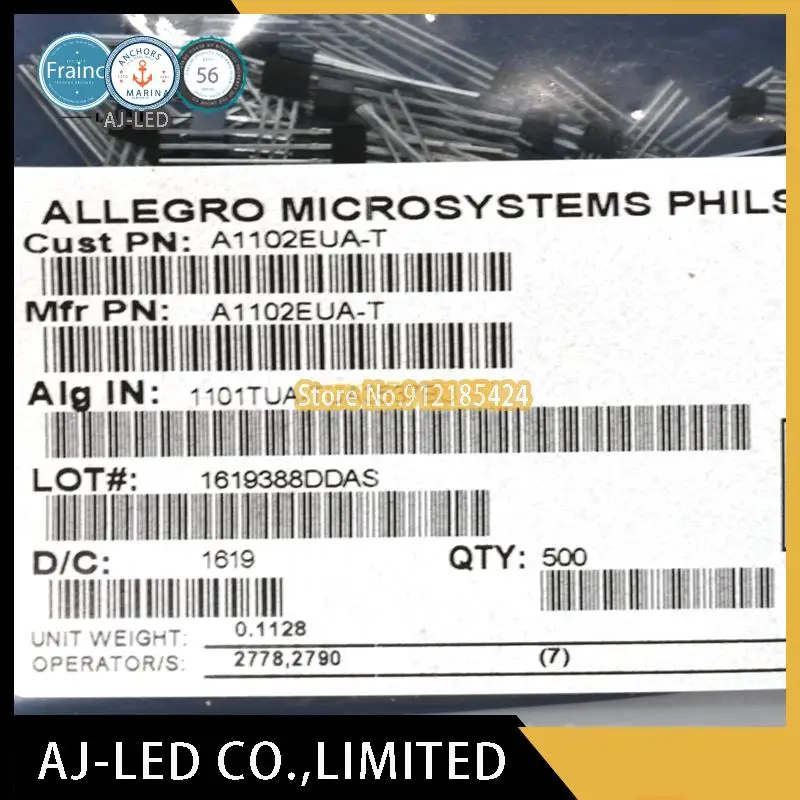 10 ชิ้น/ล็อต A1102EUA-T Unipolar Hall องค์ประกอบสําหรับไฟฟ้าจักรยาน,สกู๊ตเตอร์,สิ่งทออุปกรณ์ใหม่