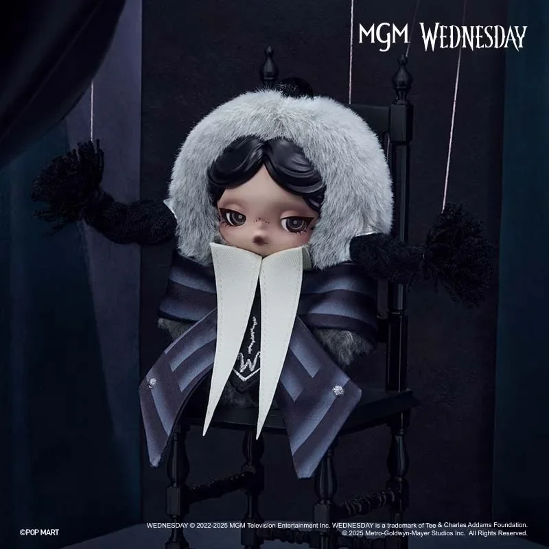 Pop Mart جديد أصلي Skullpanda × الأربعاء صندوق أعمى لطيف (إصدار موحد للكلية Nefermore) هدية عيد ميلاد مفاجئة