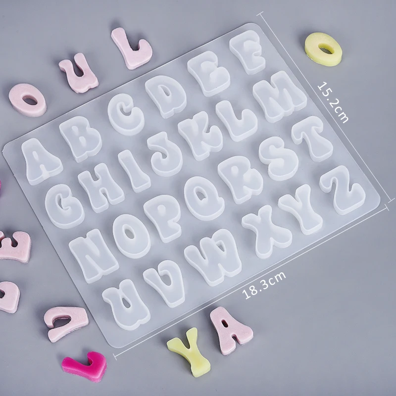 FAIS DU Silicone Cake Mold Alphabet Letters Chocolate Handmade Mould Ice Cube Candy Maker Fudge Biscuit Baking Tools Resin Mold
