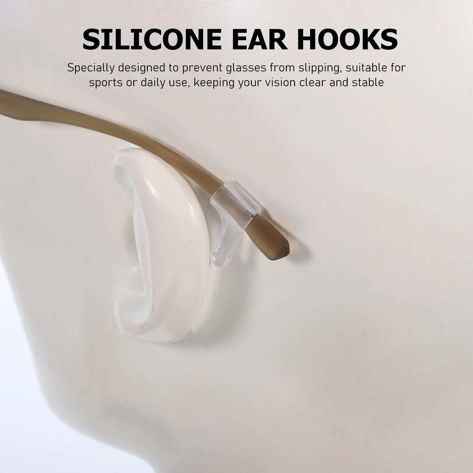 100Pairs Transparent Silicone Eyeglasses Retainers Ear Hooks Soft Flexible Antislip Temple Tips Daily