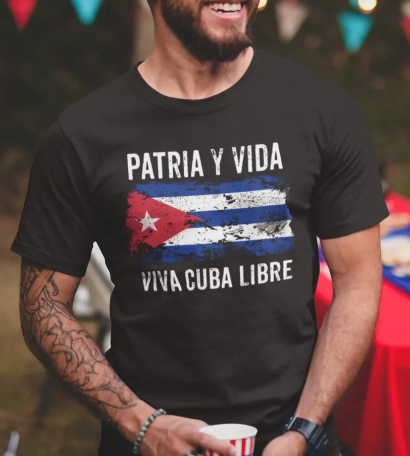 Viva Cuba Libre Vintage Cuba Flag Patria Y Vida Cuba Shirts