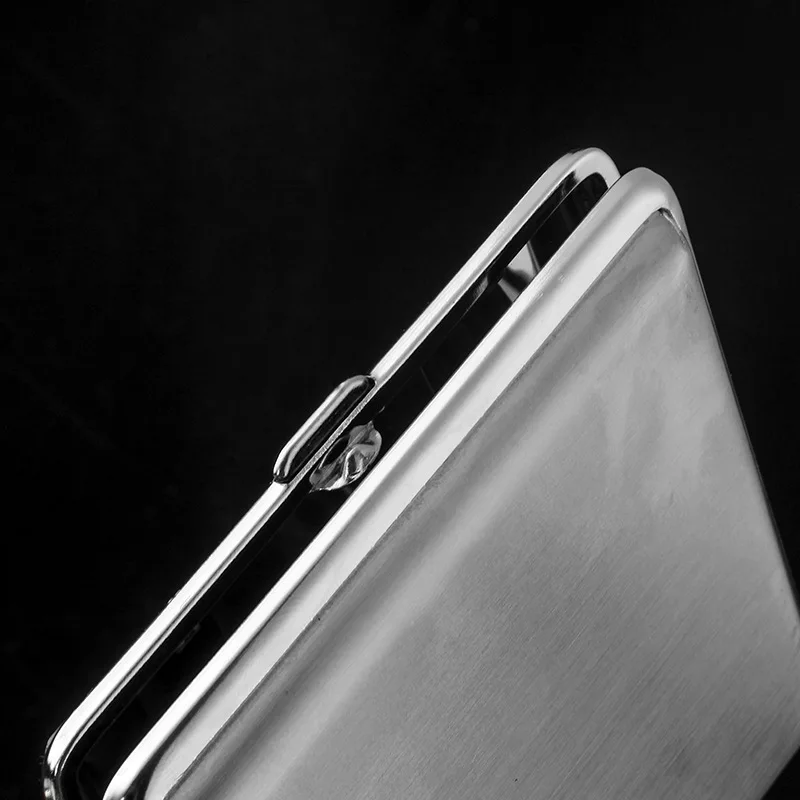 Brushed Metal Cigarette Case 20 Capacity Portable Storage Box Protective Case Smoking Accessories image 4