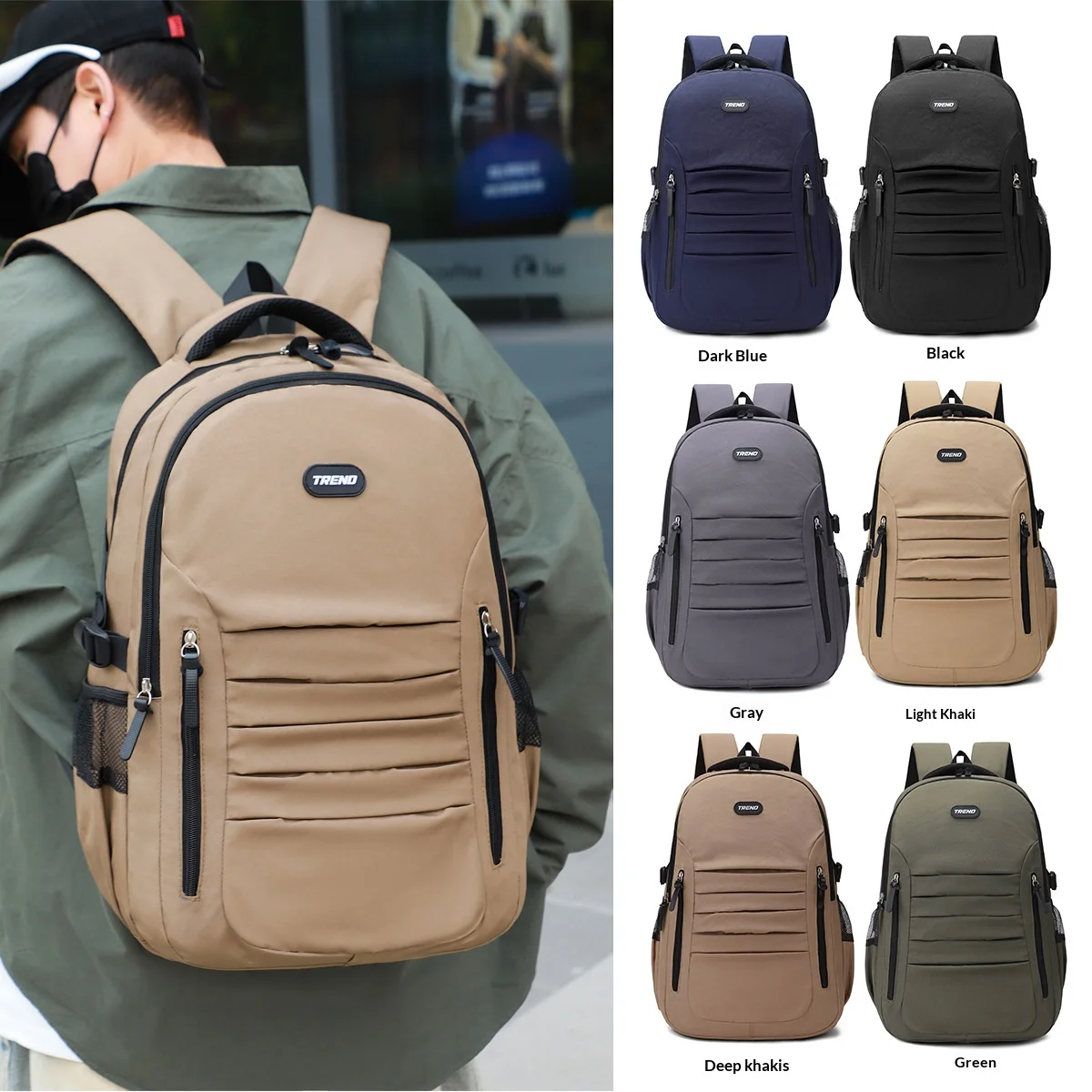 

Men's Large Capacity Travel Backpack Durable Multi-compartment Bag for Students And Travelers Female Student Schoolbag Backpack