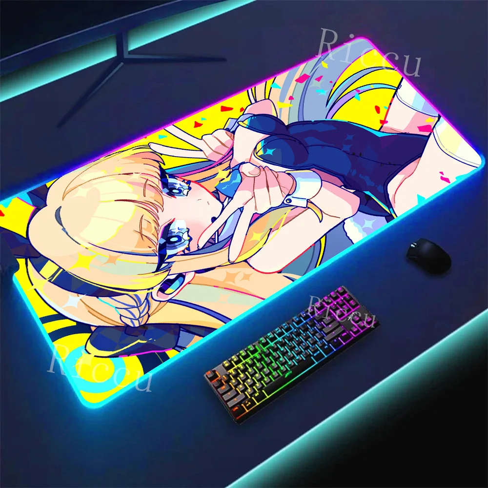 

Периферийные устройства RGB Hentai Blue Archive Asuma Toki Коврик для мыши Gamer Japan Настольный шкаф Клавиатура Игровые коврики Большой коврик для мыши E-Sports