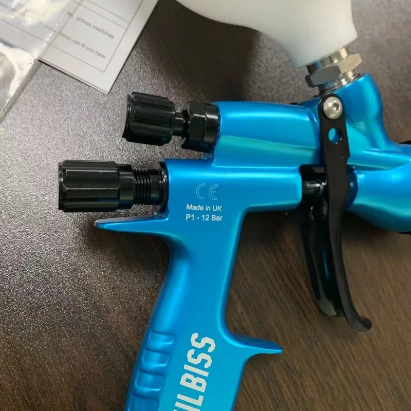 Imagem -02 - Tpaitls-pistola Lvmp com Copo Misturador Pistola de ar à Base de Água Aerógrafo Azul 110b Bico de 13 mm 600ml