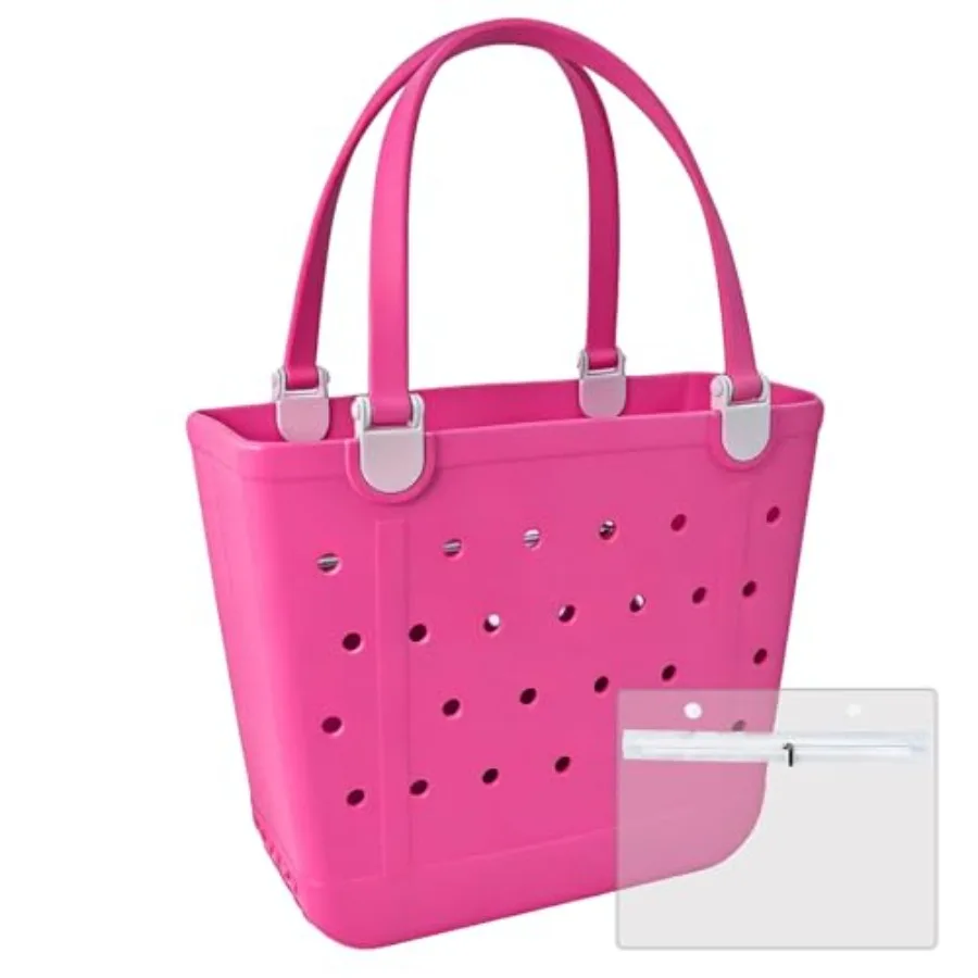 

Medium Beach Bag, Waterproof Rubber Beach Bag, Washable Open Tote Bag Durable Tote Travel Bags for Outdoor Sport