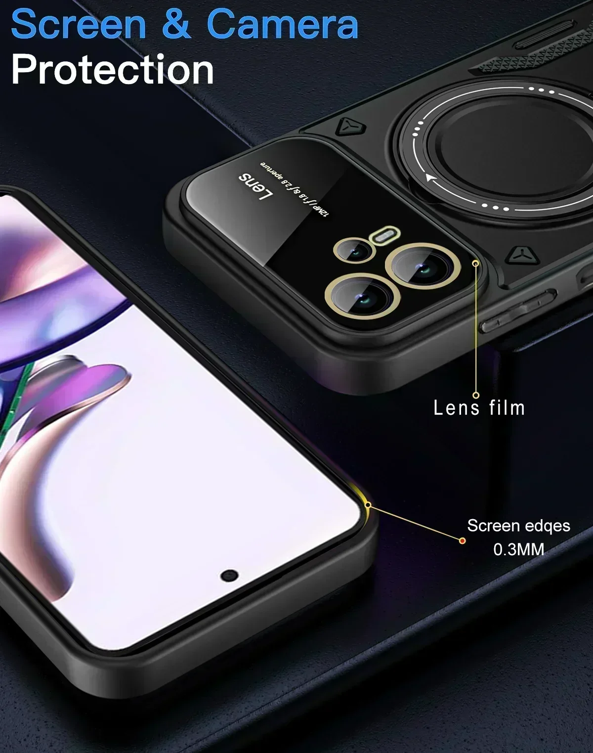 Shockproof Armor Case for Motorola Moto G13 G22 G32 G60 E22 E22i E13 Magnetic Ring Stand Camera Protector Phone Cover