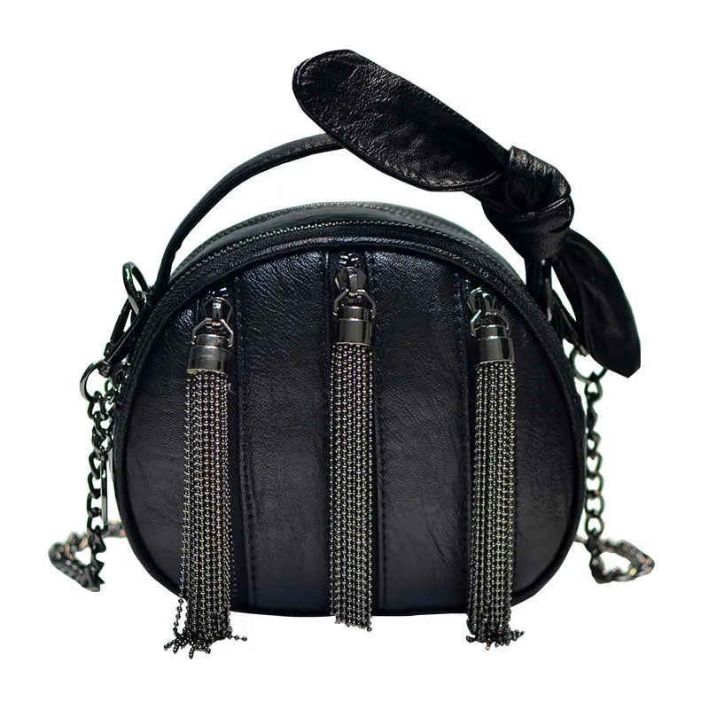 Luxury Brand Metal Tassel Chain Round Women's Messenger Bag 2022 New High Quality Fashion Casual Versatile Women Shoulder Bag