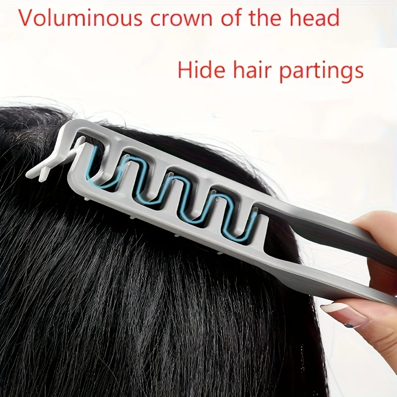 Fluffy Teasing Comb for Root Lift and Seamless Styling White Plastic Design uses for hair styling