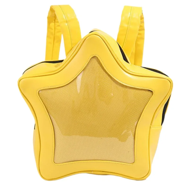 

Yellow Popular Large Capacity Pentagram Shoulder Pain Bag Y2K Sweet and Cool Spice Girl Backpack Ita-bag