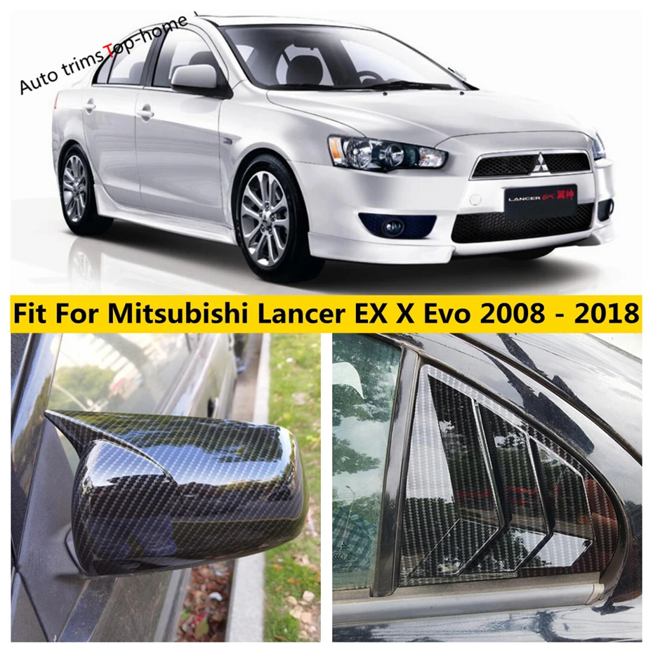 Rearview Mirror Cap / Rear Window Louver Shutter Side Vent Cover Trim For Mitsubishi Lancer EX X Evo 2008 - 2018 Car Accessories