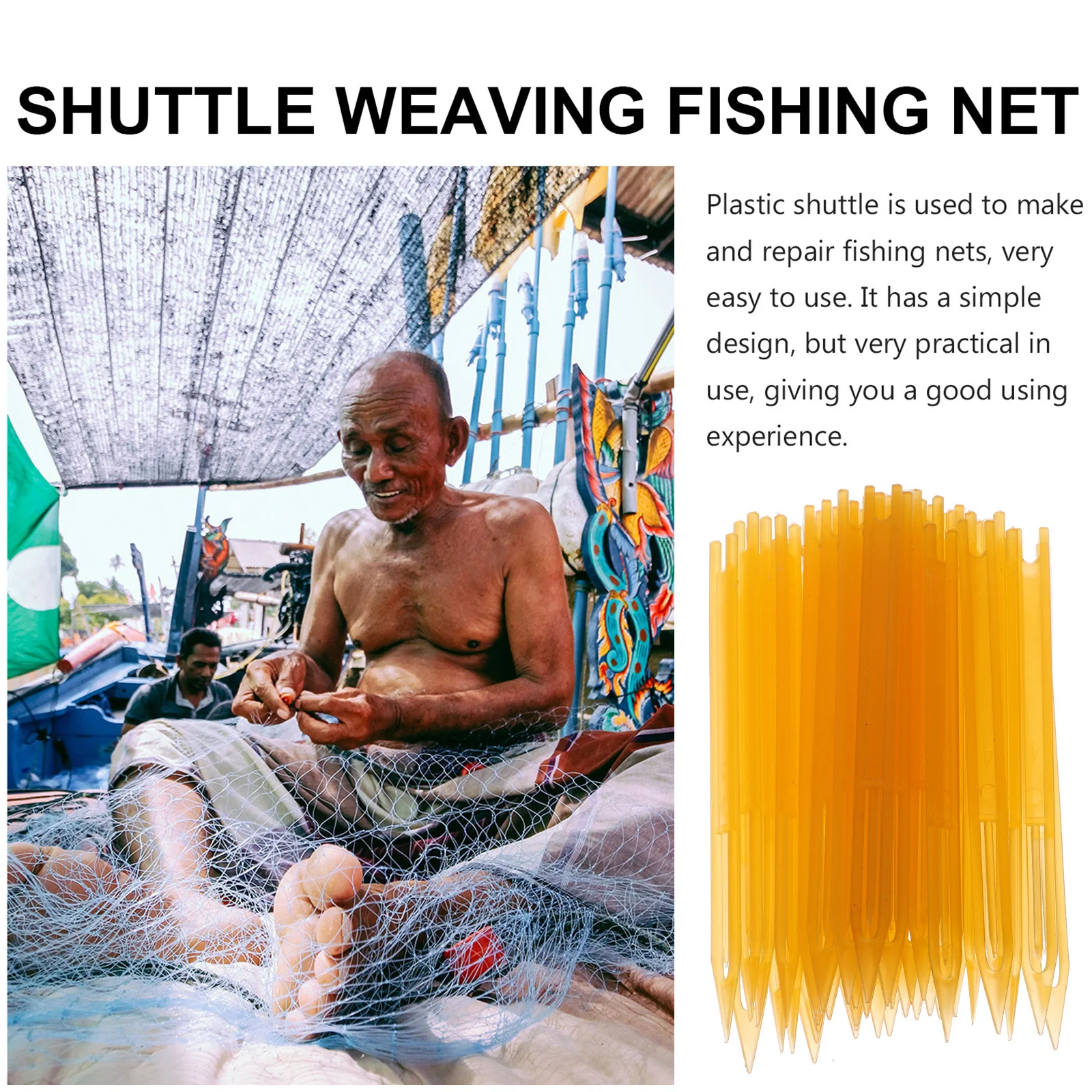 

40pcs Fishnet Shuttle High-Grade Repairing Tool For Fishing Net Weave Lightweight Knitting Shuttle Fishing Supplies