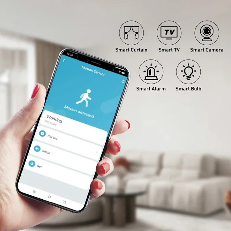 Tuya Zigbee-Sensor de Movimento PIR, Casa Inteligente, Detector Infravermelho do Corpo Humano WiFi, Segurança Vida Inteligente, Funciona com Alexa e