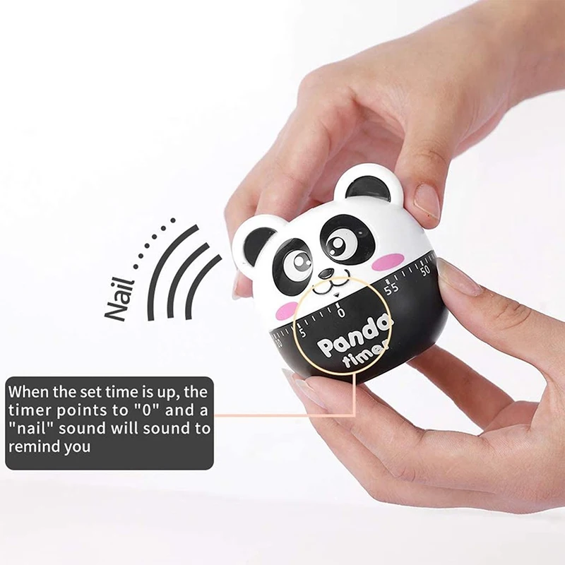 Kitchen Timer Cartoon Panda Shape 60 Minute Timer Cooking Baking Helper Easy Operate Household Kitchen Tools Home Decoration