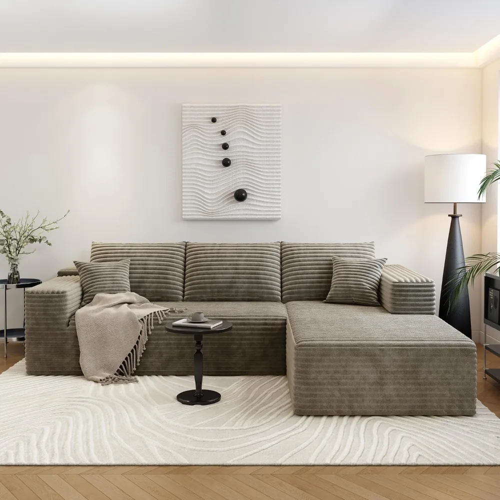 

107.5" Cloud Sectional Couch with L-Shape Chaise,Modern Modular Sofa with Deep , Upholstered Couches for Living Room Bedroom