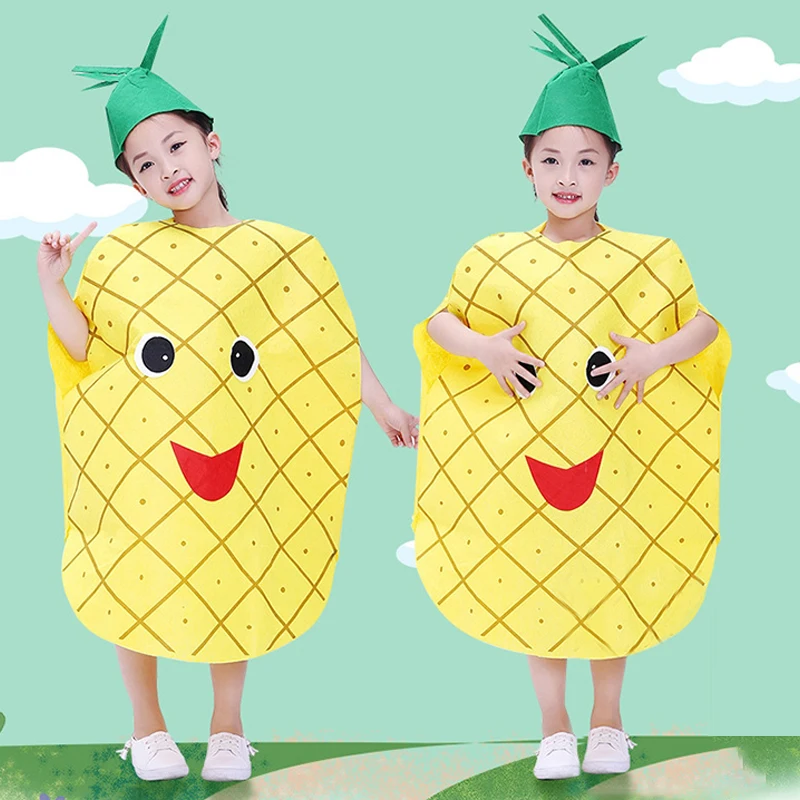Costume da frutta per bambini, novità, spettacolo per bambini, frutta, verdura, costume cosplay, ananas, fragola, vestiti da festa