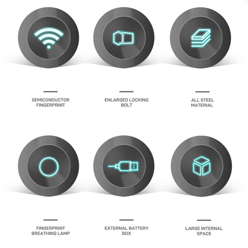 Senha eletrônica Cofre Digital, Impressão Digital Anti-Roubo, Senha Invisível, Escritório Jóias com Fechadura, Gabinete de Alarme