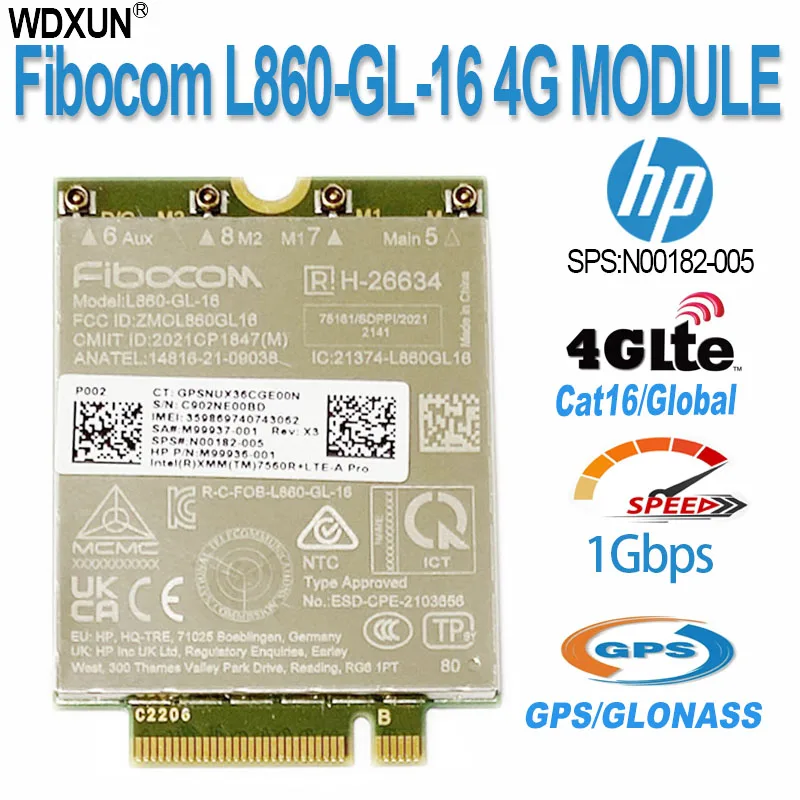 Módem LTE cat16 L860-GL-16 L860 SPS 4G, tarjeta WWAN, M.2, NGFF, L860, usado