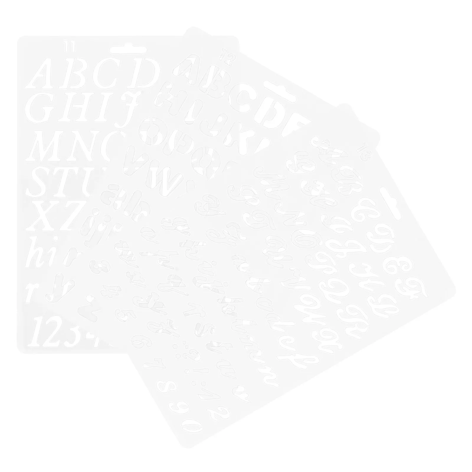 3Pcs Washable Plastic Letter Number Stencils Painting Templates for Walls Furniture Floors Tiles Paper Fabric Wood DIY Art