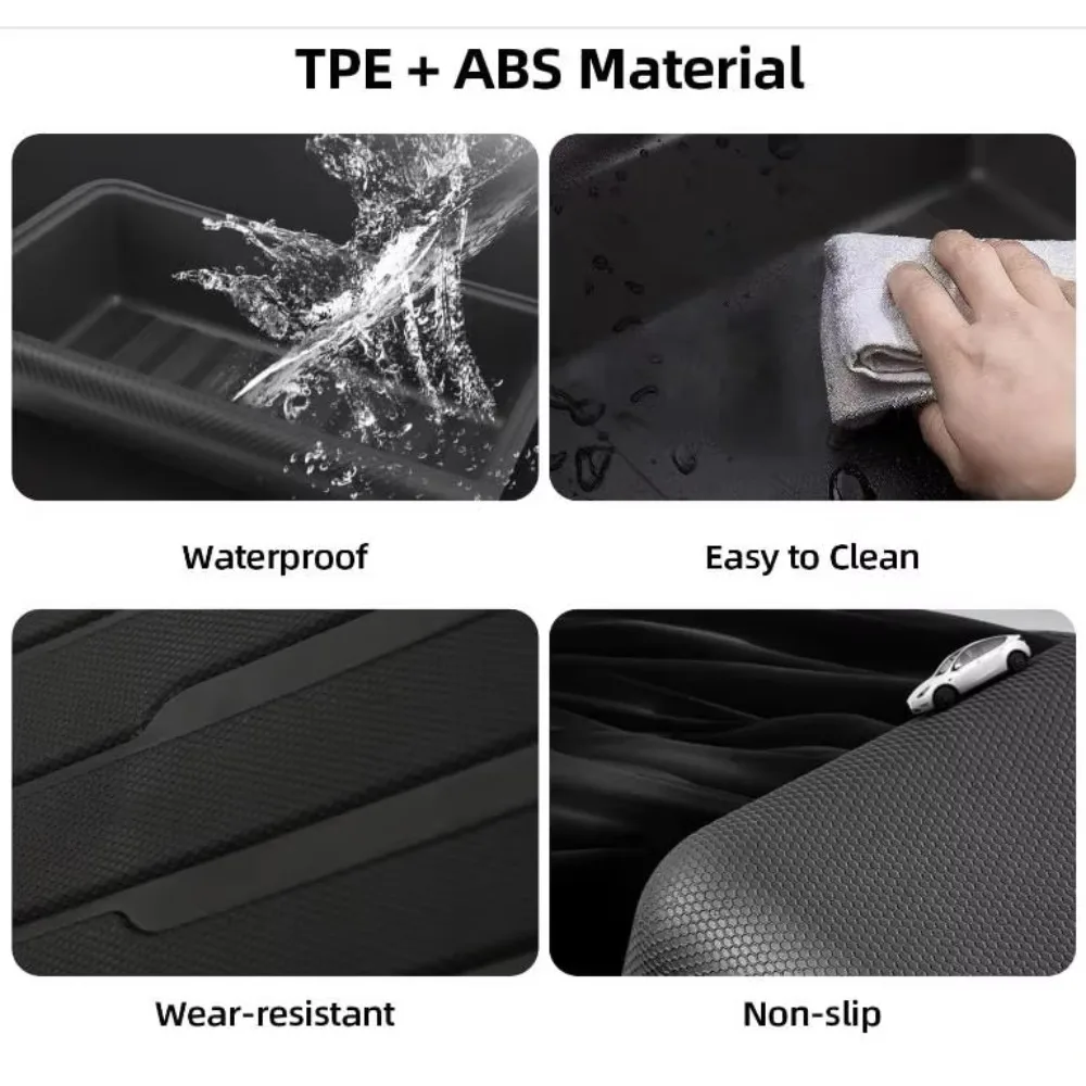 For Tesla Model Y Juniper 2025+ Under Seat Storage Box Drawer Holder TPE Hidden Storage Tray Push Pull Car Organizer Accessories