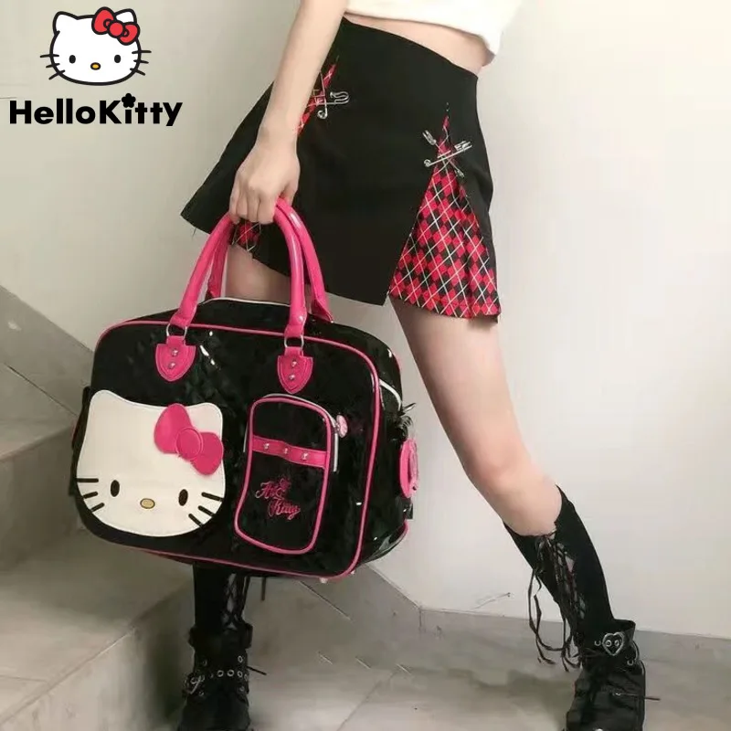 

Sanrio Hello Kitty Cat Sweet Hot Girl Schoolbag New Fashion Japanese Style Travel Handbag Large Capacity Sweet Y2k Student Tote