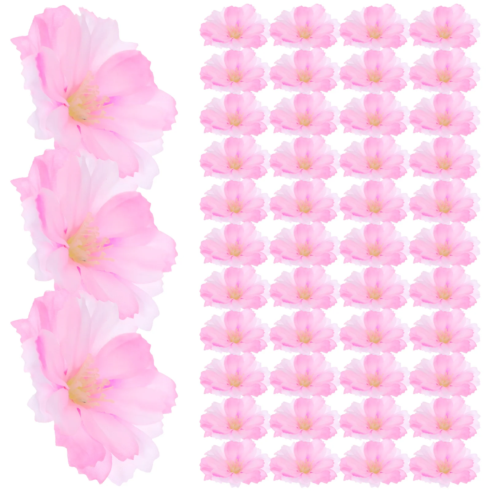 

100pcs Simulated Plum Blossom Heads Artificial Fake Decorative Mini Flower Heads for Home Restaurant Decoration Crafts Ornament