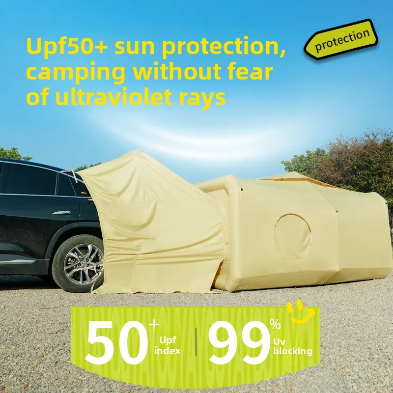 

Rear inflatable tent SUV off-road outdoor camping overnight camping equipment full set of rainstorm protection expansion tent