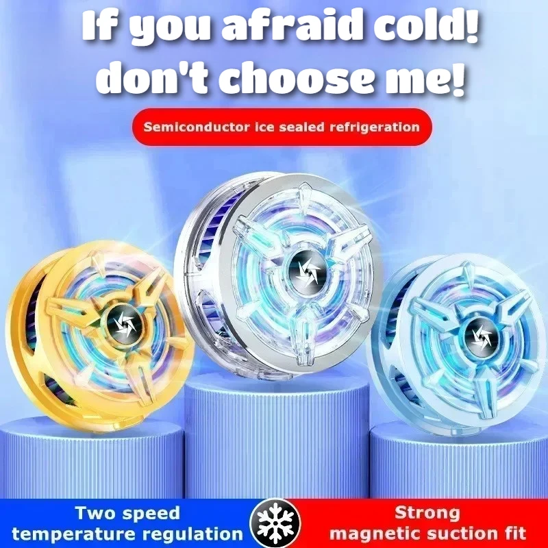 

SL13 Mobile Phone Cooling Fan Semiconductor Radiator Type-C System 2 Gear Adjustable Silent Magnetic Game Cooler for IOS Android