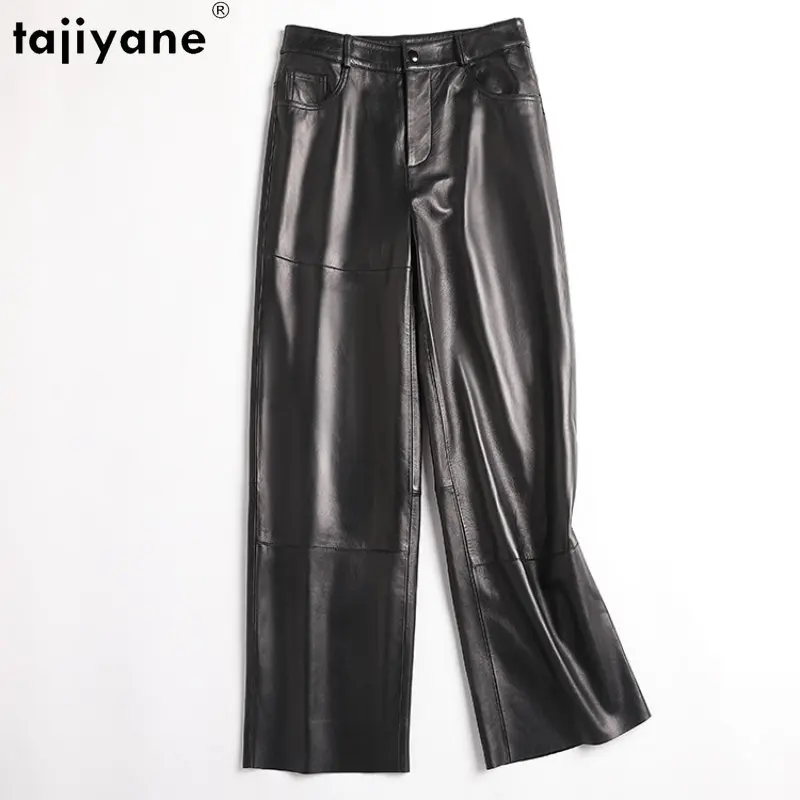 

Korean Style Wide Leg Pants Women Pants High Waist Winter Clothes Women Clothing Trousers Solid Color Leather Pants Pantalons Zm