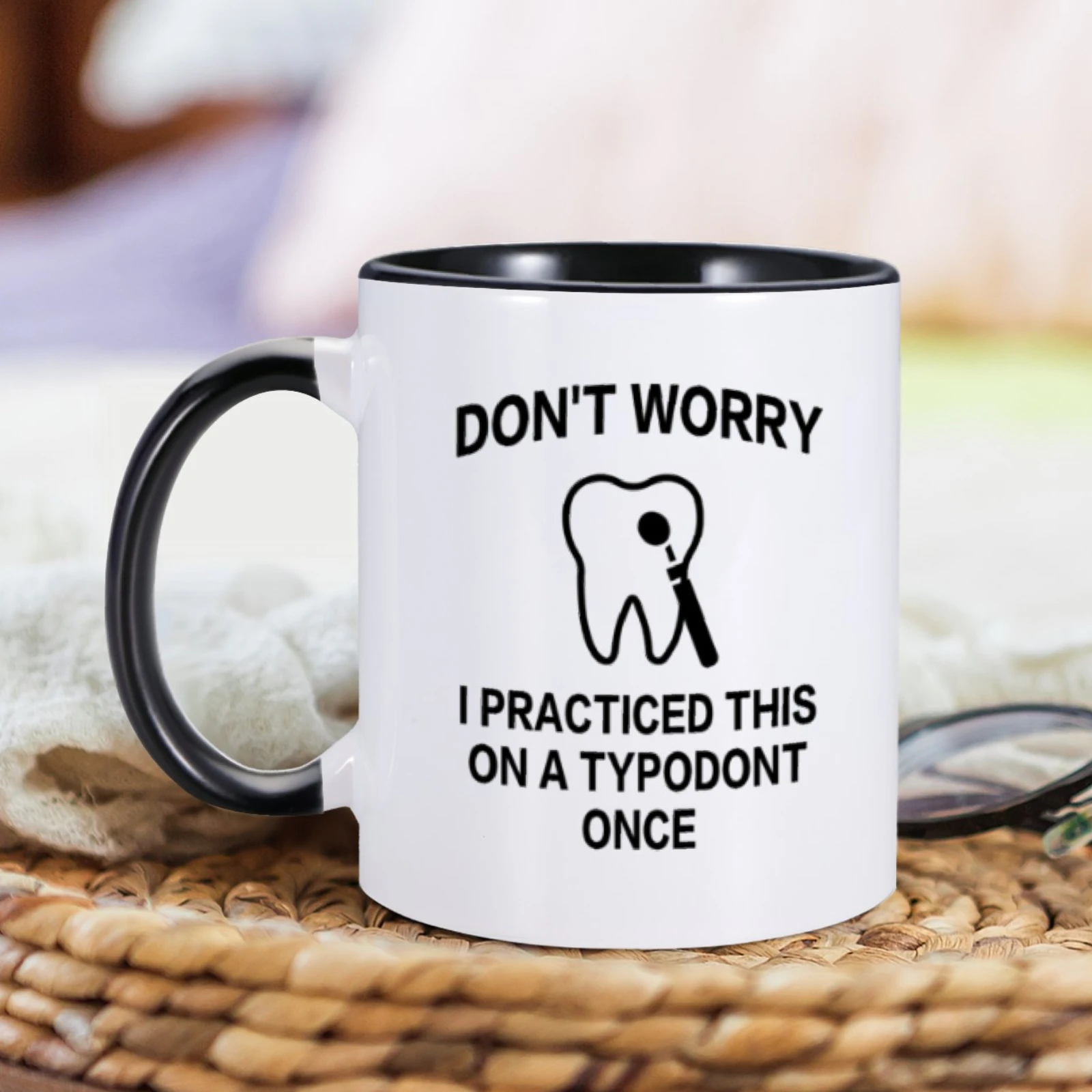 Funny Dentist Coffee Mug 11oz Multicolor Ceramics Cup Graduate Dentistry Gift for Friend Him Her Office Home Health Drinkware