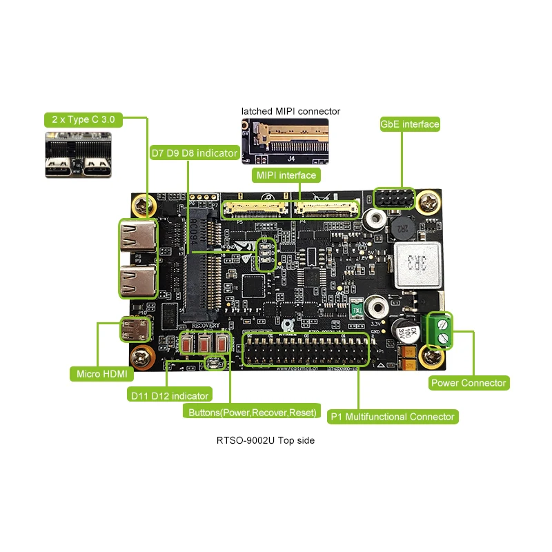 Realtimes NVIDIA Jetson TX2 Carrier Board RTSO-9002U Carrier Plate Development Boards Adapter Jetson Module TX2 TX2i TX2 4GB