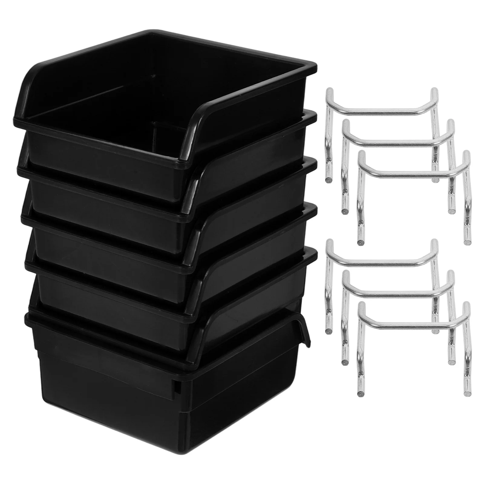 

6Sets Pegboard Bins Heavy-Duty Plastic Storage Baskets Pegboard Organizer for Garage Workshop Craft Room Tool Storage