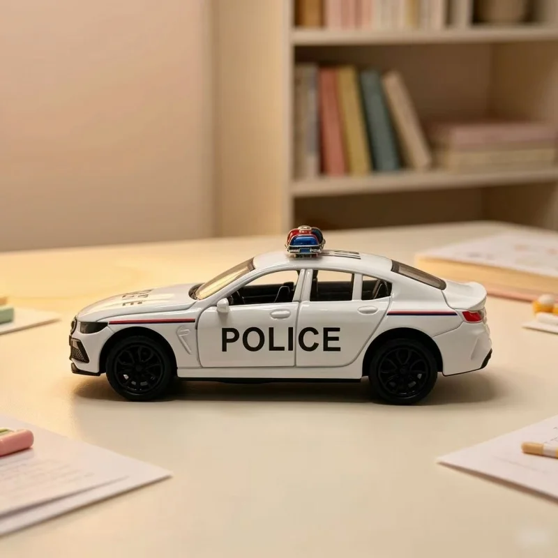 1/36 city police sports car alloy car model, return slide toy, doors and trunk can be opened, hobby collection display toy - view 5