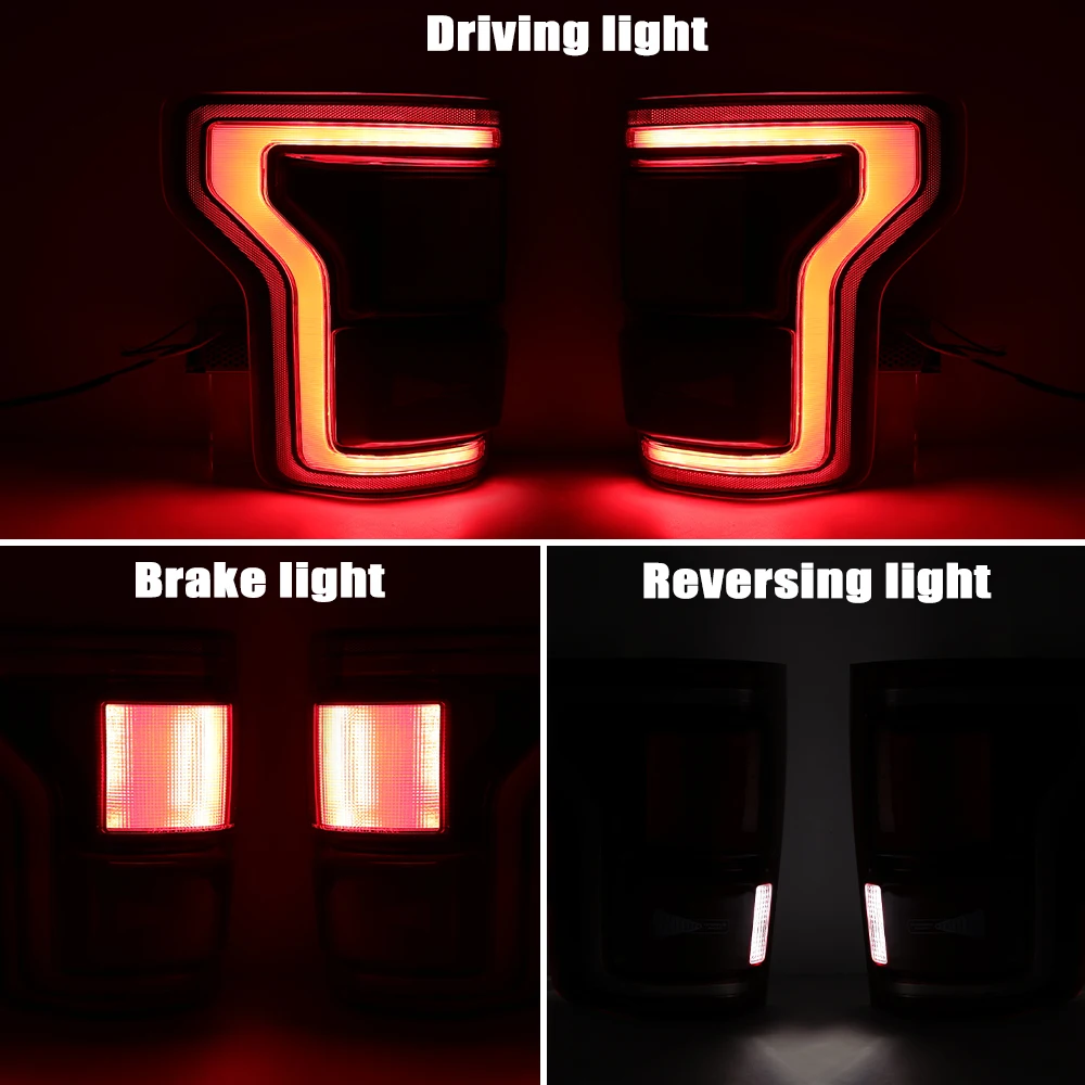 LED Rear Tail Light for Ford F150 2017 2018 2019 Brake Reversing Lamp Driving Warning Turn Signal Assembly Car Accsesories