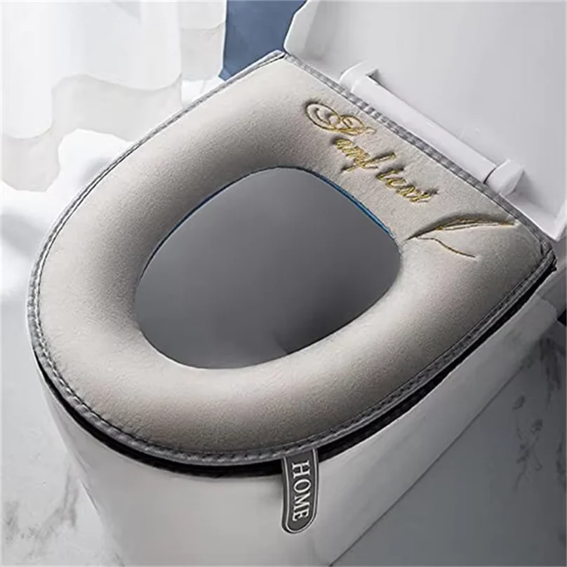 New Toilet Seat Four Seasons Universal Household Cover Winter Cushion Ring Pad Removable Waterproof Zipper Bathroom WC Mat