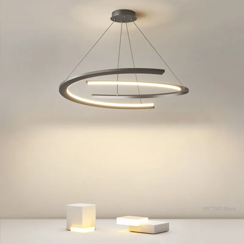 

GHJUYIOL Modern minimalist and grand living room main light, luxurious and grand Nordic circular minimalist dining room pendant