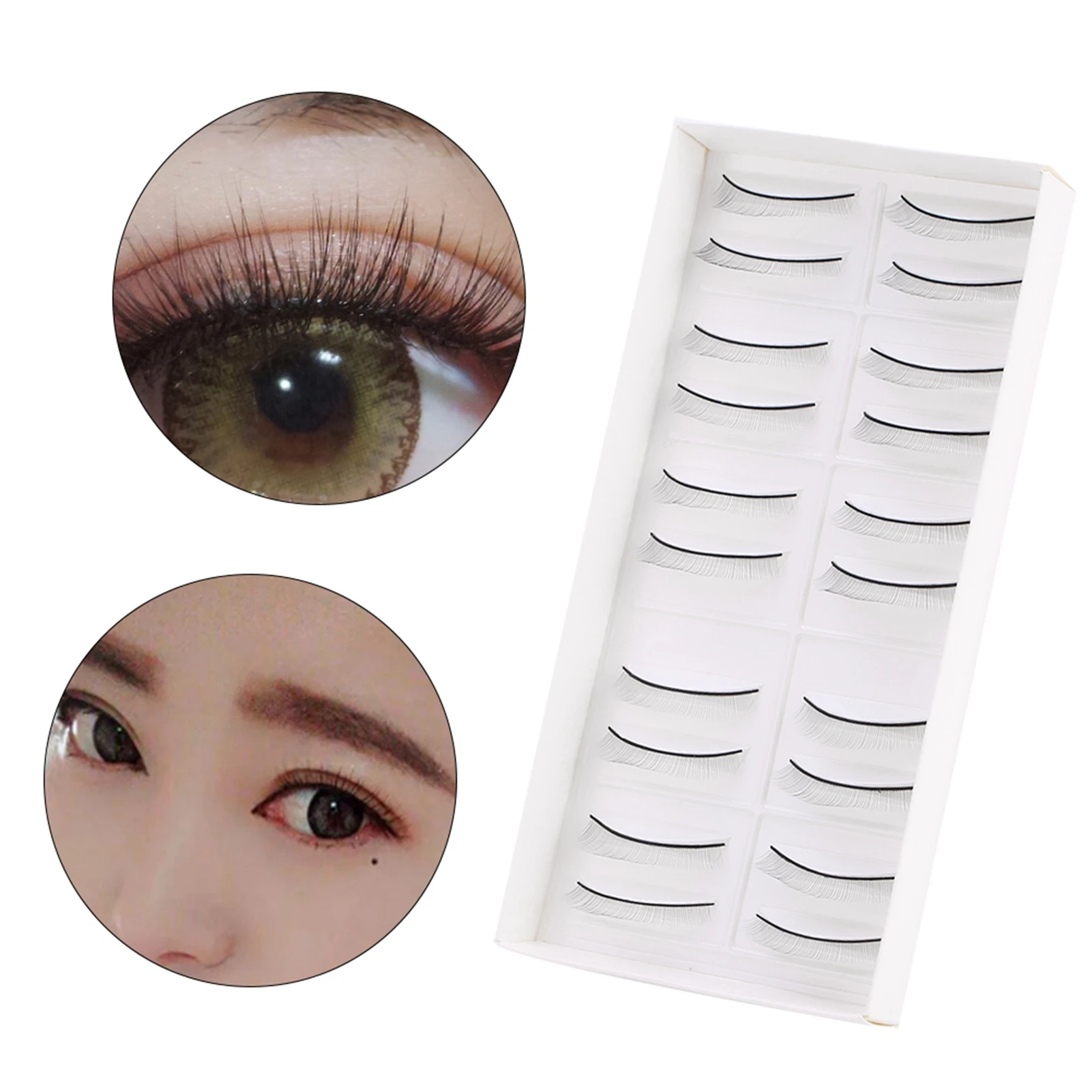 Übungswimpern, 10 Paar, Übungswimpern, falsche Wimpern für Wimpernverlängerung, Pfropftraining, Augen-Make-up, falsche Wimpern