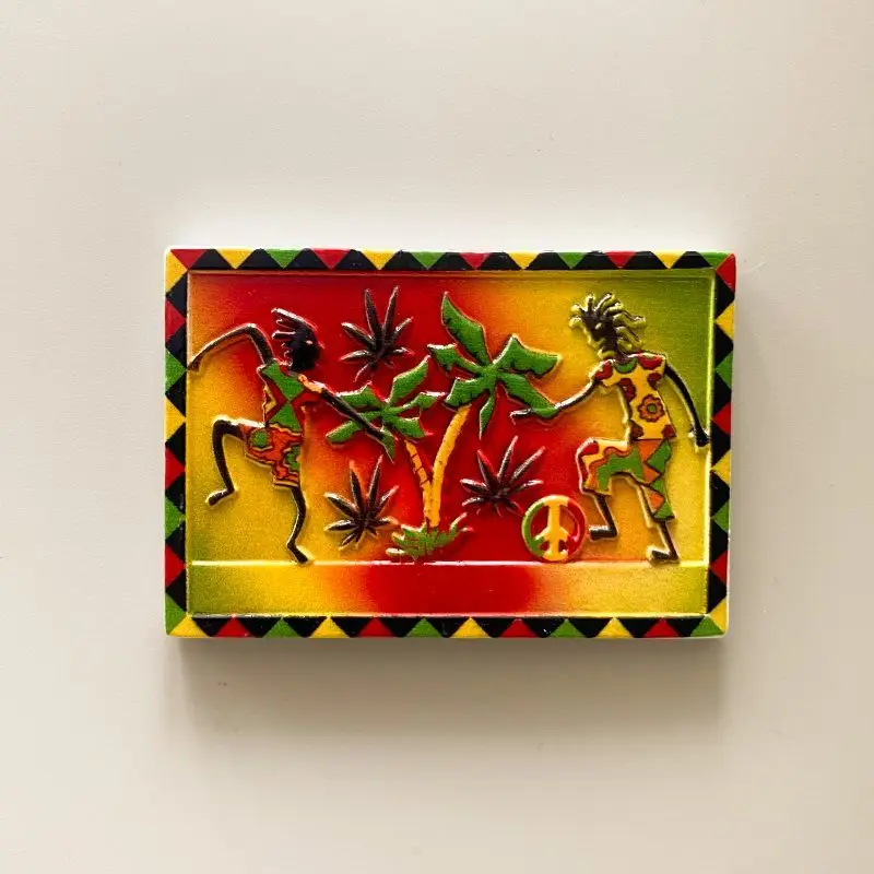 

Jamaica Travel Souvenirs Exotic Culture Refrigerator Magnets Cultural Character Souvenirs Personalized Decorations